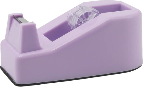 ROSEUP Heavy Duty Desktop Tape Dispenser, Floral Office Accessory, Weighted Non-Skid Base, Macaron Purple
