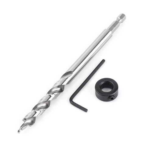 3/8 Inch Pocket Hole Drill Bit with 1/4 inch Hex Shank for Manual Pocket Hole Jig System