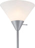 677150 72" Globe Electric Elliott Floor Lamp, Silver, White Plastic Shade, On/Off Rotary Switch on Shade, Standing