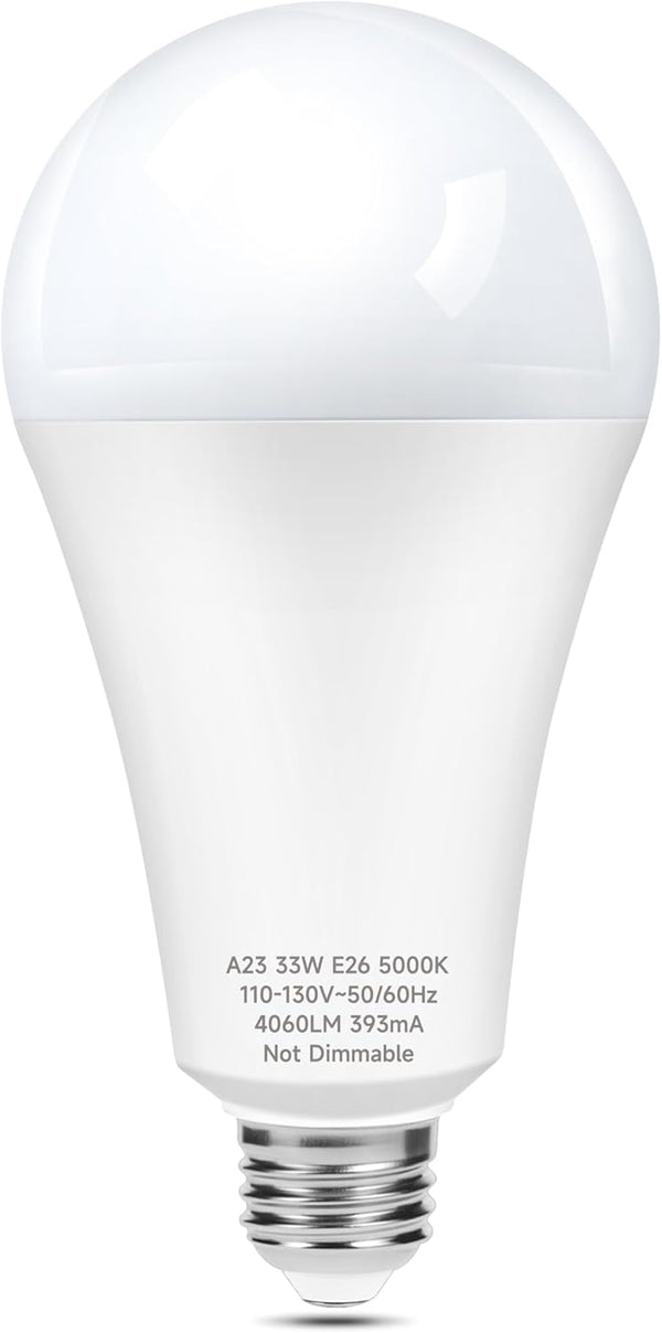 LED Light Bulb A23, 300W Equivalent, Super Bright 4060 Lumen, 5000k Cool Daylight White E26 Medium Base