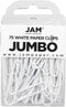 JAM PAPER White Paper Clips - Jumbo 2 Inch - 75/Pack Colorful