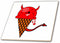 3dRose Cute Kawaii Devil Ice Cream Cone 12 Inch Ceramic Tile
