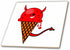 3dRose Cute Kawaii Devil Ice Cream Cone 12 Inch Ceramic Tile