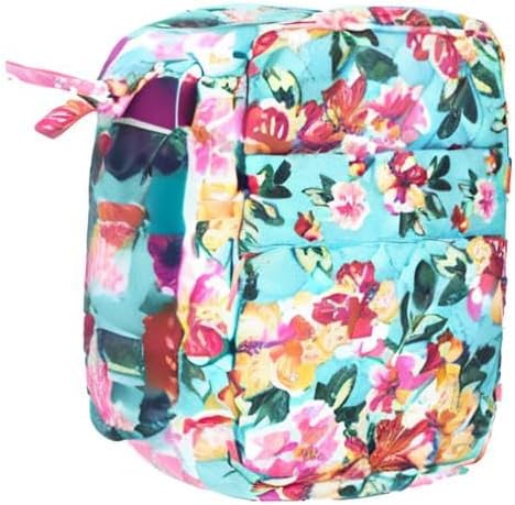 DIWI Super Giant Bible Cover - Extra Large Quilted Cotton Book Case 11.25 X 8.25 X 2.75 Inches (XL C1 Pink Garden)
