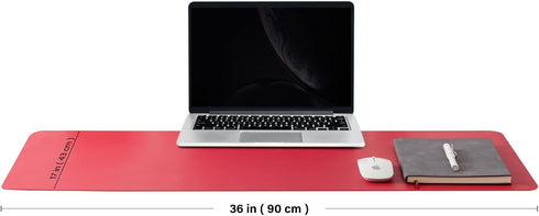 Leather Desk Mat - Non-Slip PU Desk Pad for Office and Home, Ideal for Large Mouse Pad and Desk Organization (Rose Red,