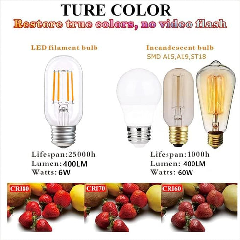 LED Tubular Bulb 4W,E26 Clear Edison Bulb,40W Equivalent 400 Lumens, Antique Edison Style LED Filament Light Bulbs,2700K Warm White Non Dimmable Pack of 6 by liveMAX
