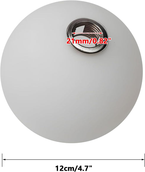 4.7 KCO Lighting Frosted White Glass Globe Shade Replacement Frosted White Glass Lampshade Cover for Light Fixtures