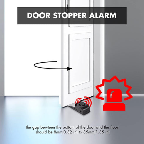 Door Stop Alarm, Portable Door Stopper Security for Home Travel Apartment with 120DB Siren, 2 Pack