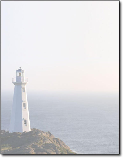 Lighthouse Stationery Paper - 80 Sheets of Peaceful Scenic Letterhead for Messages, Flyers, or Invitations