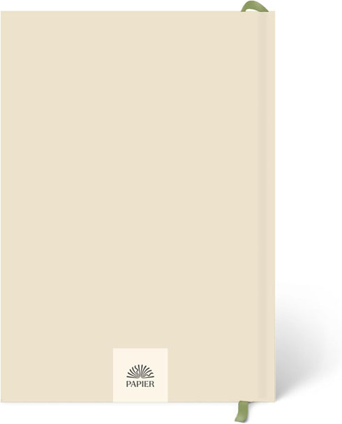 Papier Daily Wellness Journal Diary - Beige, A5 Hardback Cover for Wellbeing, Gratitude & Mindset Tracking