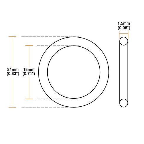 uxcell Silicone O-Rings, 21mm OD 18mm ID 1.5mm Width VMQ Seal Gasket for Pipe Repair, White, Pack of 30