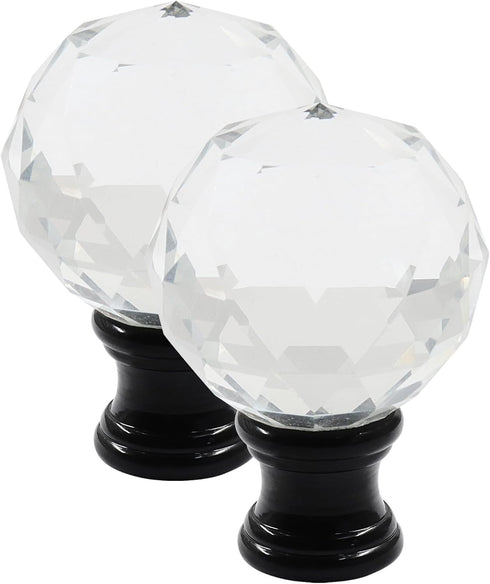 Moicstiy 2 Pack 1/4-27 Inch Crystal Lamp Finials Decorative, Base Threaded, Elegant Cap Knob for Fits Table Lamps