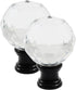 Moicstiy 2 Pack 1/4-27 Inch Crystal Lamp Finials Decorative, Base Threaded, Elegant Cap Knob for Fits Table Lamps