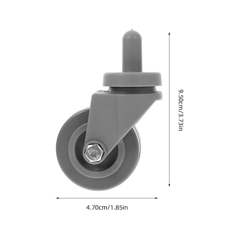 4pcs 5cm UKCOCO Stainless Steel Threaded Stem Casters Rubber Swivel Wheels Replacement for Mop Bucket Cart Dolly