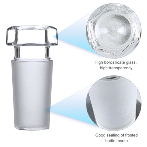 Hex Head Hollow Glass Stopper, 24/40 Size Flask Stopper for Laboratory Use (5 Pcs)