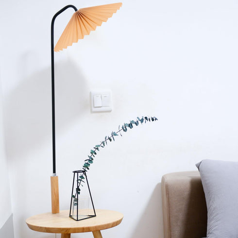 Retro Pleated Table Lamp Shade - Khaki Fabric Lampshade for Bedside, Floor & Desk Lamps - Elegant Accordion Style Light
