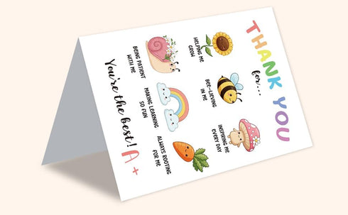 8 5.3 Inch Teacher Appreciation Card, Thank You Card for Teacher from Student, Cute End of School Year Gift