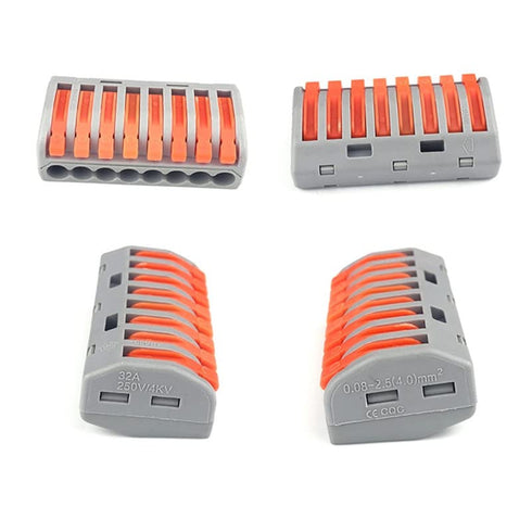 Tie Rod Nut Wire Connector, 8-Port PCT-218 Compact Terminal Cable Connect, 50 Pack