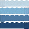 Whaline 65.6ft Blue Bulletin Board Borders, 4 Rolls Blue Series Die-Cut Board Trim for School Classroom