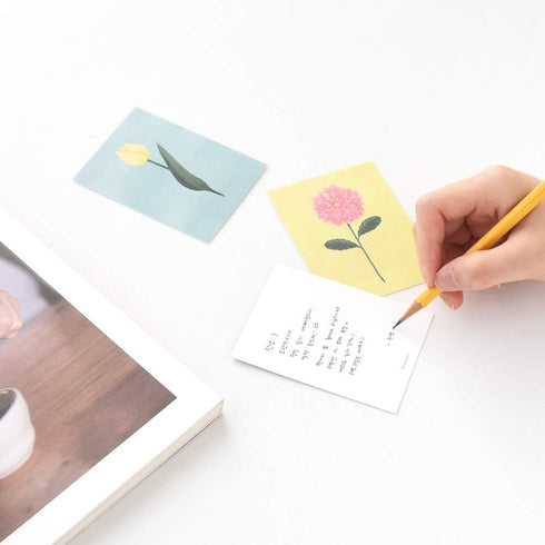 Monolike Message Card The Flower - Mix 40 Cards, 20 Envelopes Pack, Emotional and Sophisticated Mini Cards