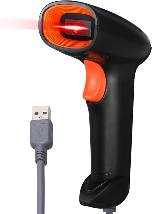 Soonmark Handheld USB Barcode Scanner Wired Automatic 1D Bar Code Reader for Supermarket,