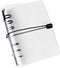 Clear A6 Binder with Elastic Band, 6 Black Rings Journal Planner, Thick PVC Notebook Cover for A6 Grid Paper Refills