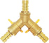 Beduan 3 Way Shut Off Ball Valve, 3/8" Hose Barb, Brass Y Shaped Valve with 2 Switches