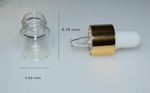 Small Dropper Bottle, 10pcs 1ml Mini Glass Sample Bottles for Travel Liquids