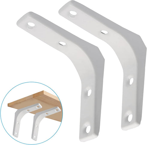 Moicstiy 8 3 Inch Pcs L Brackets, Corner Braces with Screws for Shelves Support, Cabinet Hardware, Furniture Repair