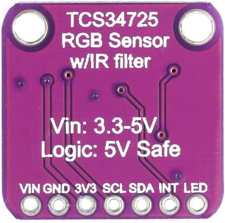 2Pcs TCS34725 RGB Color Recognition Sensor Module Board, Supports Bright Light Detection for Arduino GY-TCS34725