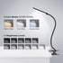 LED Desk Lamp with Clamp for Home Office, Dimmable Clip on Desk Light with USB Port, 3 Color Modes 11 Brightness Flexible Gooseneck Reading Lamp for Studying Working, Black by MONGERY