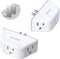 TROND 2 Pack 2 Prong to 3 Prong Outlet Adapter, 3-Way Outlet Splitter for Non-Grounded Outlets, White