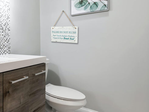 CAKIROTS Bathroom Door Sign - Please Do Not Flush Paper Towels, Sanitary Products, 10x6 inch Warning Notice