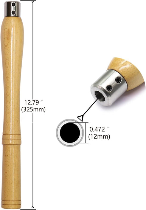 12mm Interchangeable Handle Made of Solid Beech with Aperture Woodturning Tools Carbide Wood Lathe Tool Hollower