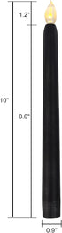 9 4 CANDLE CHOICE Black Halloween Flameless Taper Candles with Timer Tall Long Flicking Fake Battery Operated Electric