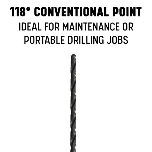 Drill America High Speed Steel 3/32" x 12" Extra Length Drill Bit, DWDDL Series