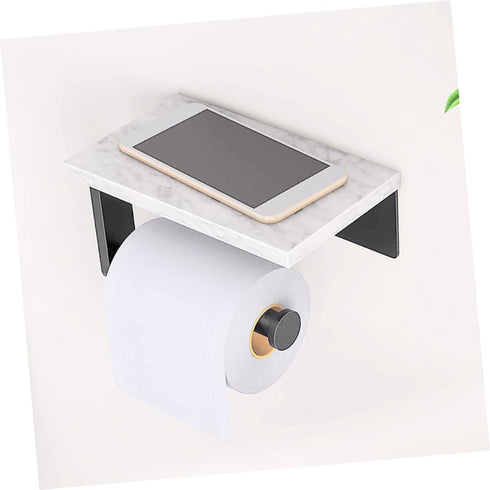 PRETYZOOM Stainless Steel Toilet Paper Holder Marble Finish Wall-Mounted Kitchen Towel Bar Napkin Hanger Versatile