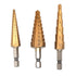 1/4" Hex Shank Titanium Coated HSS 4241 Uni Bit Multi-Size Step Drill Bit Set, 3 Pics for Quick Hole Drilling