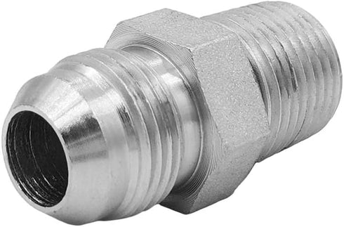 (2-PACK) 2404-10-08 Hydraulic Hose Adapter Fitting 5/8" Male JIC 37° Flare × 1/2" Male Carbon Steel