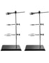 QWORK Chemistry Laboratory Stands Support Set, 2 Steel Lab Stands with Cast Iron Base, 16" L Rod with Burette Clamp and