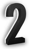 5 Inch Backlit LED House Numbers, Premium Quality ABS-Polymer Illuminated Home Address Number, Modern Design (2, Black)