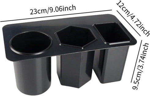 misppro 3 9.06x4.72x3.74 inch- Desk Side Storage Organizer Box with Compartments, Compact Lightweight Sturdy PP