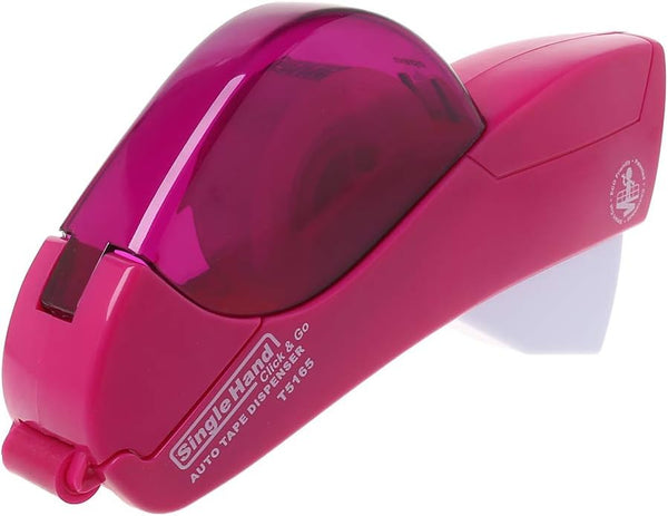 Hand-held Automatic Tape Dispenser, One Press Cutter for Gift Wrapping, Hot Pink