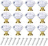 YourGift 6 Pack Drawer Knobs, Diamond Shaped Crystal Glass 30mm Cabinet Pull Handles (Gold)