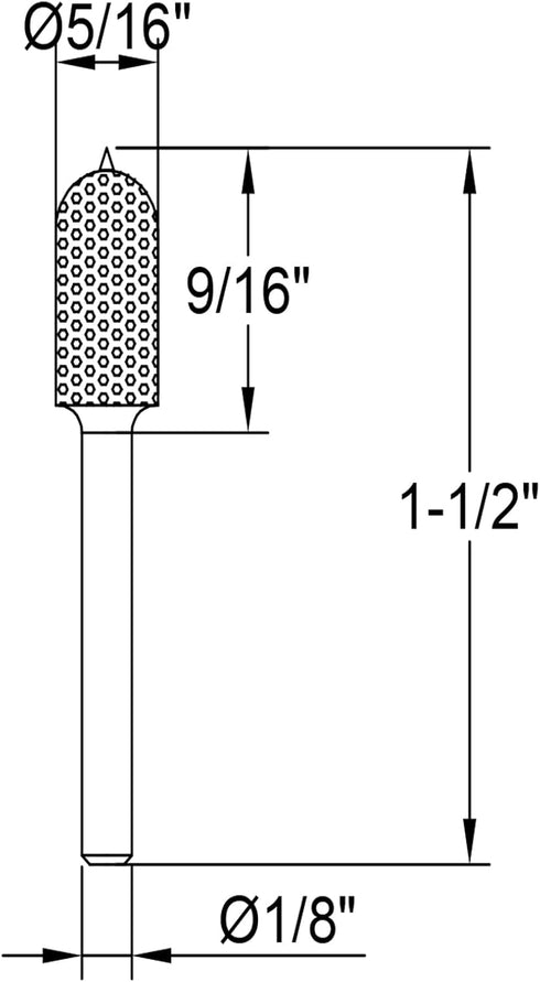Extreme Spikes Rotary Burr, 1/8" Shaft, Very Coarse Woodworking Attachment for Dremel and Foredom Tools