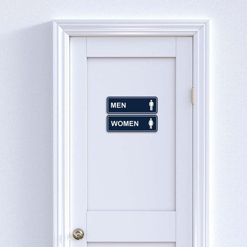 Standard Men Women Restroom Sign - Large Brushed Gold - 1 Set (2 pcs)