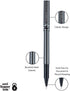Uni-ball 60025 Deluxe Stick Roller Ball Pen, Micro 0.5mm, Black Ink, Metallic Gray Barrel, Dozen
