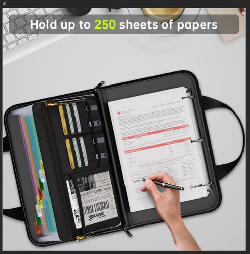 Tamfile Fireproof Accordion File Organizer with Handle, 13 Pocket Expanding Folder with Zipper & Labels