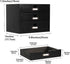 Wooden Storage Box Rustic Desktop Organizer with 3 Drawers, Office Desk Accessories Shelf for Craft Storage