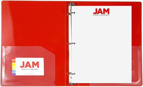 JAM PAPER Plastic 1 Inch Mini Binder - Red 3 Ring Binder - Sold Individually